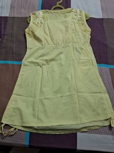 Branded Yellow Embroidered Cotton Tunic.Not Used