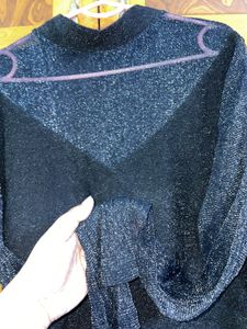 SHEIN Elegant Black Sheer Top