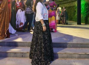 Floral Print Maxi Skirt with jacket