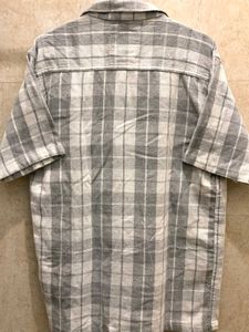 Gray Plaid Short Sleeve Shirt.