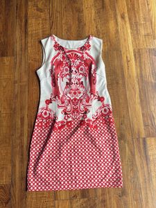 Red and White mini body con dress