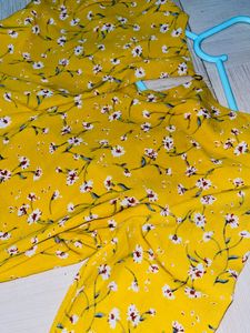 Floral Yellow Tiered Midi Dress