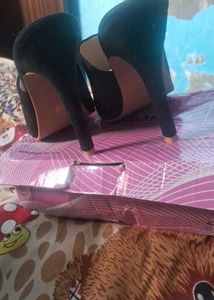 Black Heeled Mules