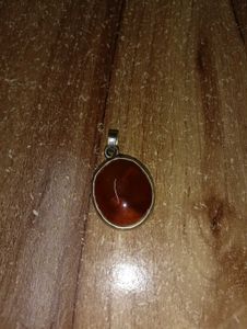 Carnelian Stone Pendant with real silver(Chandni)c