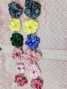12 Pics Colorful Scrunchie Set