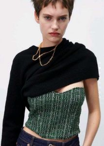 ZARA Green Corset Top