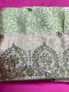 Beautiful  Brasso Saree 🥻 Available  For Sale