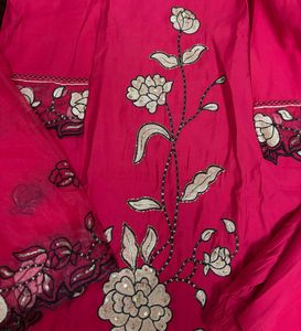 Fuschia  Pink party wear Kurta Set
