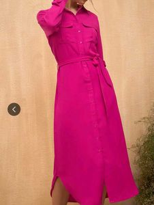 Magenta Shirt Dress