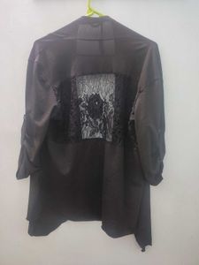 Elegant Black Lace Detail Shrug