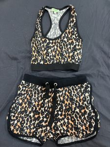 Leopard Print Top & Shorts Set