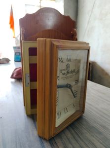 Table Clock WOODEN Color With Good Condition