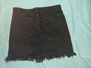 Black Denim Skirt