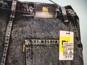 Charcoal Multi Pocket Wide Leg Denim
