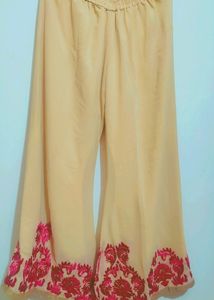 Rani Color Sharara Suit With Dupatta