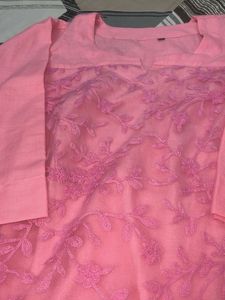 Pink Embroidered Kurta