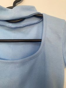 blue crop top