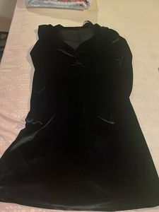 Black Velvet Party Dress, Size M