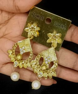 Golden Chandbali Earrings