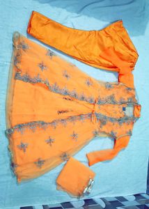 Short Frock+Shrug With Pant & Dupatta