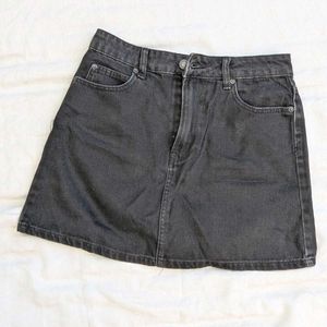 Black Denim Mini Skirt