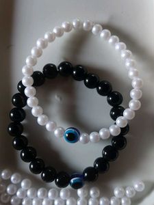 Handmade Beaded Evil Eye Bracelet Set