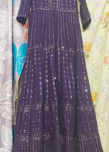 Blue Anarkali Suit With Duppatta And Embridery Wor