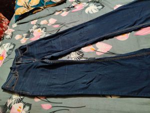 Navy Blue Boot Cut Mid Waist Jeans