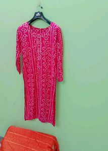 New Pink Printed Kurta