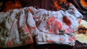 Floral Co-ord Set Of Skirt And Padded Crop Top
