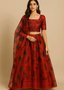 Floral Print Lehenga Set