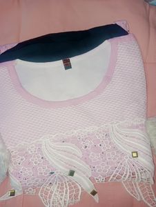 Light Pink And Blue Top For Girls