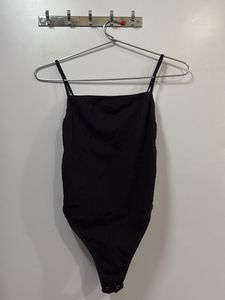 Black Ribbed Bodysuit