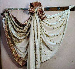 Embroidered Indian White Saree
