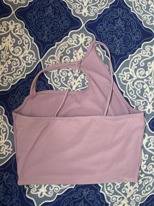 Lilac Ribbed Asymmetrical Tank