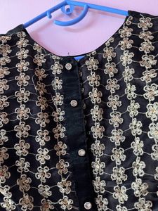 Red &amp; Gold Embroidered Kurti