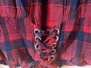 Red And Black Crop Top With Attractive Sleeves