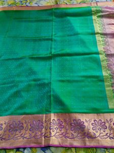 Elegant Green &amp; Pink Saree