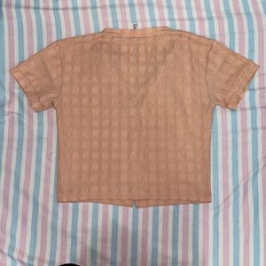 Peach Button-Down Top