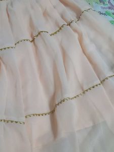 Peach Sequin Embellished Kurti With Fancy Garara