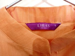 Libas Straight Orange and White Striped Kurta