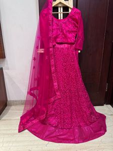 Gorgeous Sequinned majenta Lehenga Choli
