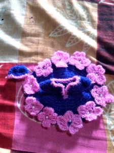 Handcrafted Corhet laddu Gopal Dress