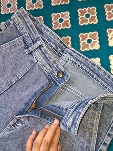 Blue Cargo High Waisted Jeans