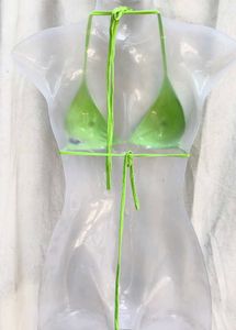 10221. Neon Green Bikini Top