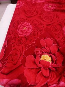 Red Velvet King Size Elastic Bedsheet