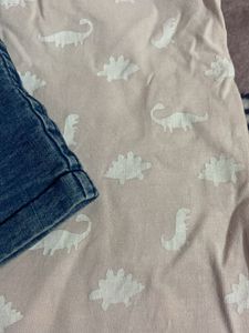 Dino Duo: Shirt &amp; Denim Shorts