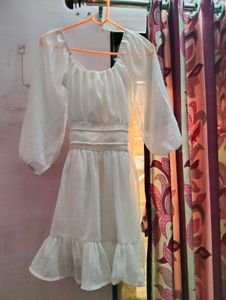 White Sheer Mini Dress