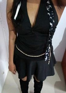 Black V Neck Dress