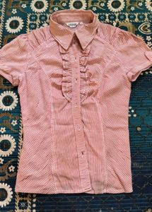 Striped Ruffle Blouse